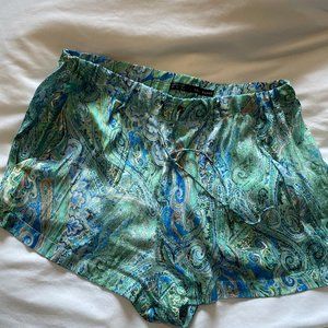 ZARA paisley satin shorts